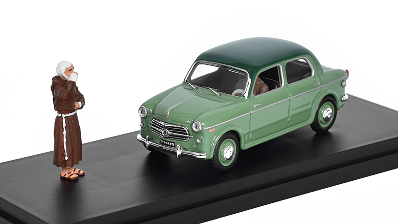 Fiat 1100 TV s figurkou Padre Pio - Inaugurace nemocnice 1956 1:43 - Rio Models